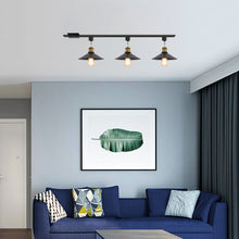 Load image into Gallery viewer, Rotating Tilt Adjusted Track Head Light Matte Brass Finish Base Black Cone Metal Shade Retro Design