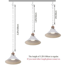 Load image into Gallery viewer, Wireless Battery Operated Pendant Light with White Iron Cone Shade and Chain