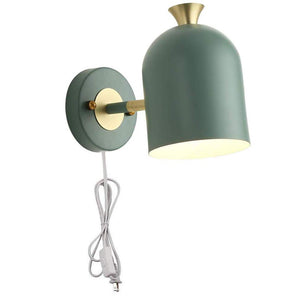 Plug-in Mid Century Modern Wall Lamp  Green/Steel Blue/Yellow 1pc