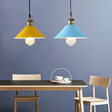 Load image into Gallery viewer, 4-Pack 8.7&quot; Metal Bulb Guard Iron Cone Light Holder Colourful Decorative Lamp Shade Macaron Blue