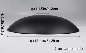 4-Pack 12.4" Industrial Metal Bulb Guard Iron Black Circular Light Shade Decorative  Wall Sconce