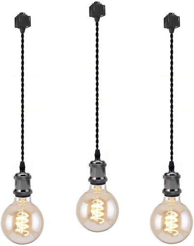Customizable Industrial Factory Retro Mini E26 Base Multiple Color Options Track Pendant Light