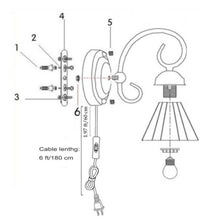 Load image into Gallery viewer, Plug-in Wall Lamp Tiffany Style E26 Base Glass Shade Wall Sconce