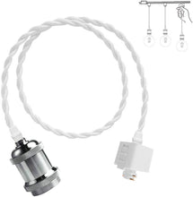 Load image into Gallery viewer, Track Mounted Pendant Light Kit,Silver Lamp Socket (Chrome)1pc