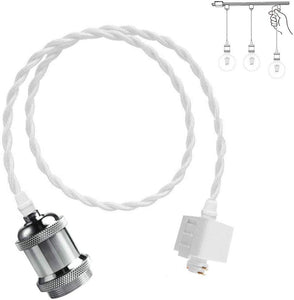 Track Mounted Pendant Light Kit,Silver Lamp Socket (Chrome)1pc