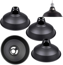 Load image into Gallery viewer, 4-Pack 10.6&quot; Vintage Metal Bulb Guard Black E26 Socket Circular Light Shade
