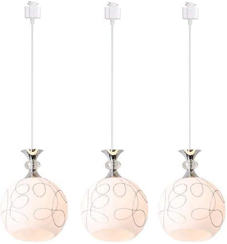 3-Lights H-type Glass Shade Track Pendant light