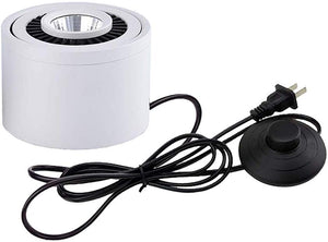 5W LED Barrel Type  5.9ft On/Off Foot Pedal Switch Cord Wall Spotlight Black/White