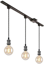 Load image into Gallery viewer, Industrial Factory Retro Mini E26 Base H-Type 3 Wire Pearl Black Track Pendant Light