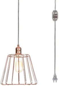 Minimalist Metal Shade Plug-in Pendant Light Dimmable