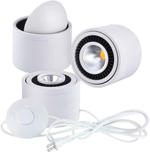 Load image into Gallery viewer, 5W LED Barrel Type  5.9ft On/Off Foot Pedal Switch Cord Wall Spotlight Black/White