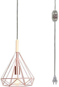 Minimalist Metal Shade Plug-in Pendant Light Dimmable