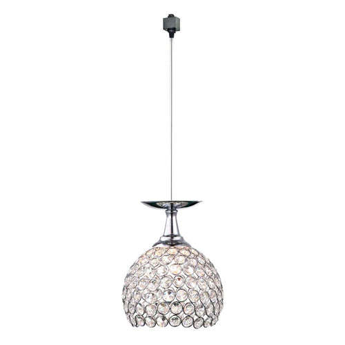 Track Fixture Crystal and Chrome Brilliant Mini Pendant Light