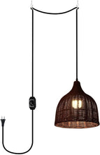 Load image into Gallery viewer, Creative Retro Rattan Lampshade Plug-in Pendant Light On/Off Dimmer Switch