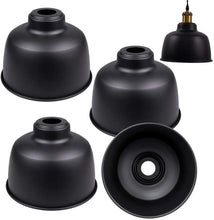 Load image into Gallery viewer, 4-Pack 8.7&quot; Industrial Metal Bulb Guard Iron Black E26 Socket Circular  Lamp Shade
