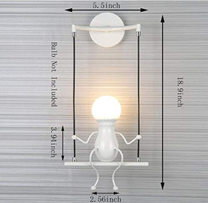 Simple Fashion Doll Swing Children Wall Lamp Black/White