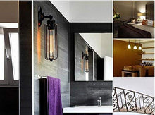 Load image into Gallery viewer, Plug-in Black Metal Industrial Mini Wire Cage Wall Sconce