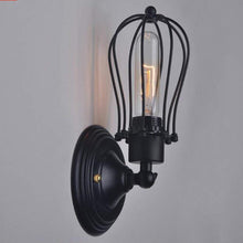 Load image into Gallery viewer, 1-Light Plug-in Industrial Cage Wall Sconce Black