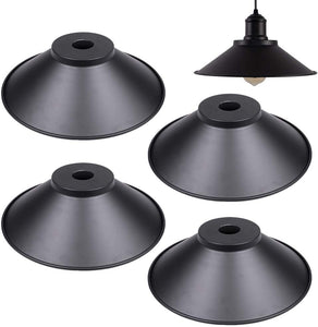 4-Pack 12.8" Vintage Metal Bulb Guard Iron Black Light Shade Lamp Shade for Wall Sconce