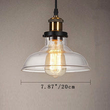 Load image into Gallery viewer, Track Pendants Light 7.87&quot; Glass Lampshade Vintage Industrial Pendant Light