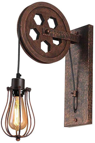 Pulley Wall Sconce Steampunk Wall Light Rustic Lighting