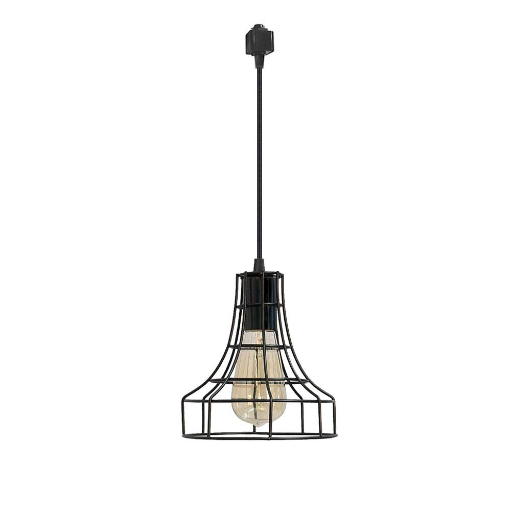 Track Pendant Lighting Vintage Metal Cage Industrial Loft Retro Hanging Fixture