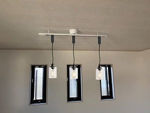 Track Pendant Lights Freely Adjustable Cord Clear Glass Shade