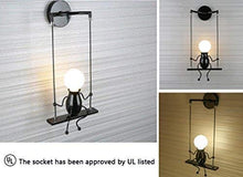 Load image into Gallery viewer, Simple Fashion Doll Swing Children Wall Lamp Black/White
