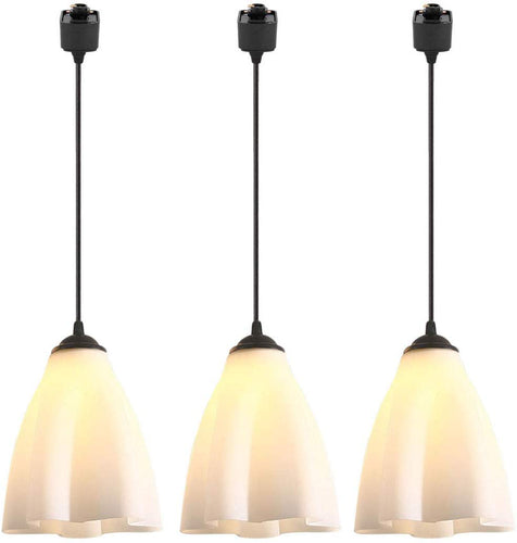 Track Light Fixtures w/Frosted White Finish Glass Shade 3pcs
