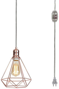 Minimalist Metal Shade Plug-in Pendant Light Dimmable