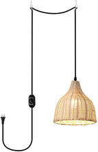 Load image into Gallery viewer, Creative Retro Rattan Lampshade Plug-in Pendant Light On/Off Dimmer Switch