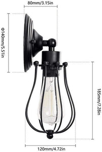 1-Light Plug-in Industrial Cage Wall Sconce Black