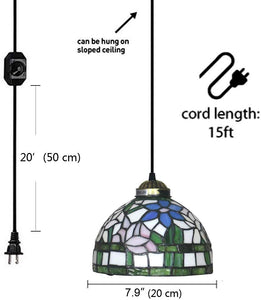Tiffany Style Victorian Plug in Pendant light