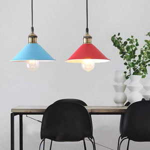 4-Pack 8.7" Metal Bulb Guard Iron Cone Light Holder Colourful Decorative Lamp Shade Macaron Blue