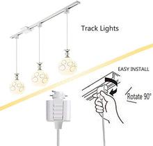 Load image into Gallery viewer, 3-Lights H-type Glass Shade Track Pendant light