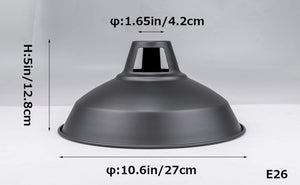 4-Pack 10.6" Vintage Metal Bulb Guard Black E26 Socket Circular Light Shade