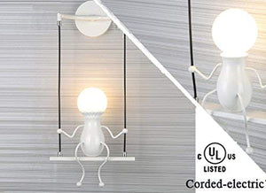 Simple Fashion Doll Swing Children Wall Lamp Black/White