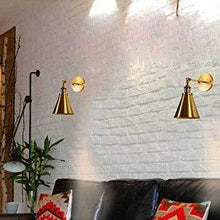 Load image into Gallery viewer, Battery Cordless Wall Sconce Cone Copper Fixtures with Smart LED Bulb