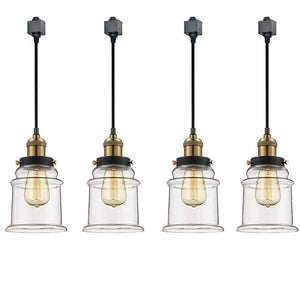 Track Pendant Lighting with Clear Glass Shades 1pc/3pc s/4pcs