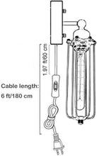 Load image into Gallery viewer, Plug-in Black Metal Industrial Mini Wire Cage Wall Sconce