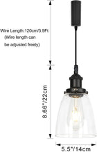 Load image into Gallery viewer, Track Pendant Lights Freely Adjustable Cord Glass Cone Shade Loft Hallway Lamp