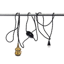 Load image into Gallery viewer, Color Fabric Twisted Cord DIY Retro Rustic Industrial Pendant Swag Lamp