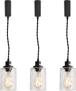 Track Pendant Lights Freely Adjustable Cord Clear Glass Shade