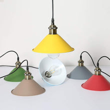 Load image into Gallery viewer, 4-Pack 8.7&quot; Metal Bulb Guard Iron Cone Light Holder Colourful Decorative Lamp Shade Macaron Grey