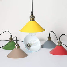 Load image into Gallery viewer, 4-Pack 8.7&quot; Metal Bulb Guard Iron Cone Light Holder Colourful Decorative Lamp Shade Macaron Khaki