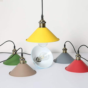 4-Pack 8.7" Metal Bulb Guard Iron Cone Light Holder Colourful Decorative Lamp Shade Macaron Yellow