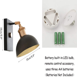 55 Lumens Battery Wireless Modern Industry Wall Sconce Remote Dimmable