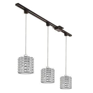 Track Light Pendant Crystal and Chrome Mini Lamp 1pc