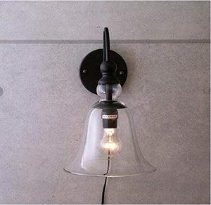 Plug-in Glass Shape Black Wall Lamp