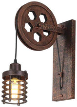 Load image into Gallery viewer, Pulley Wall Sconce Steampunk Wall Light Rustic Lighting